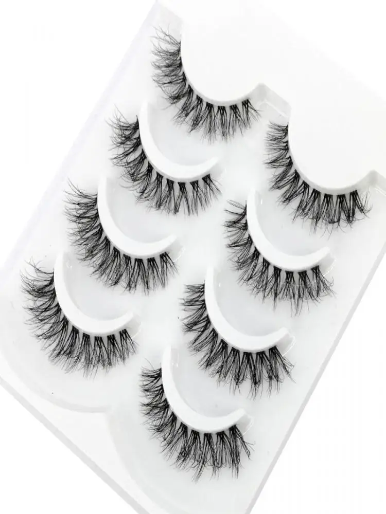 HBZGTLAD 4 Paar Nerzwimpern, Natürlich Lang, Unsichtbares Dünnes Band, Künstliche Wimpern, Transparente Weiche Wimpernverlängerung, Schönheit