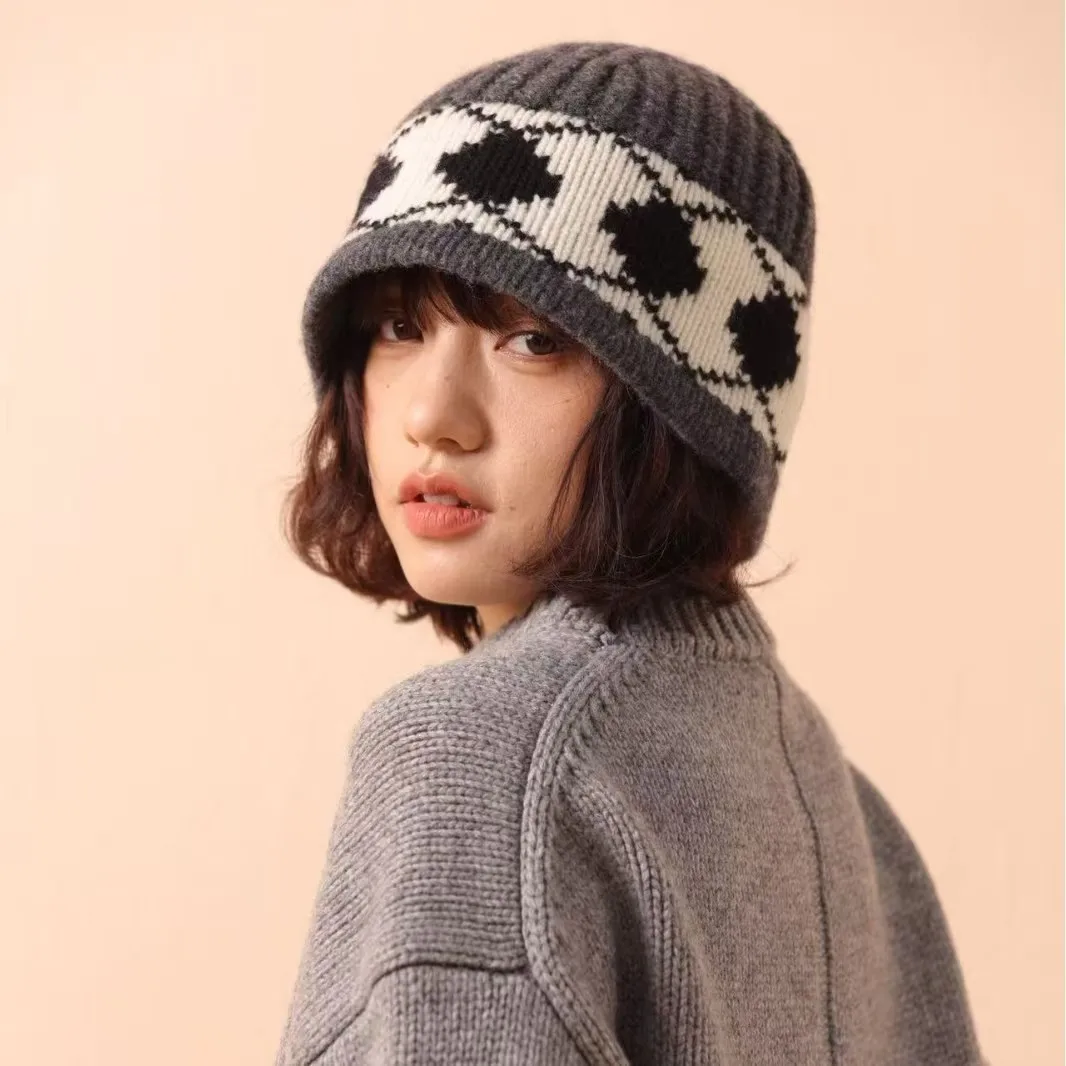 

Women's Wool Knitted Bucket Hats Winter Thicken Warm Fisherman Caps Outdoor Coldproof Cycling Ski Cold Hat Lady Panama Gorros