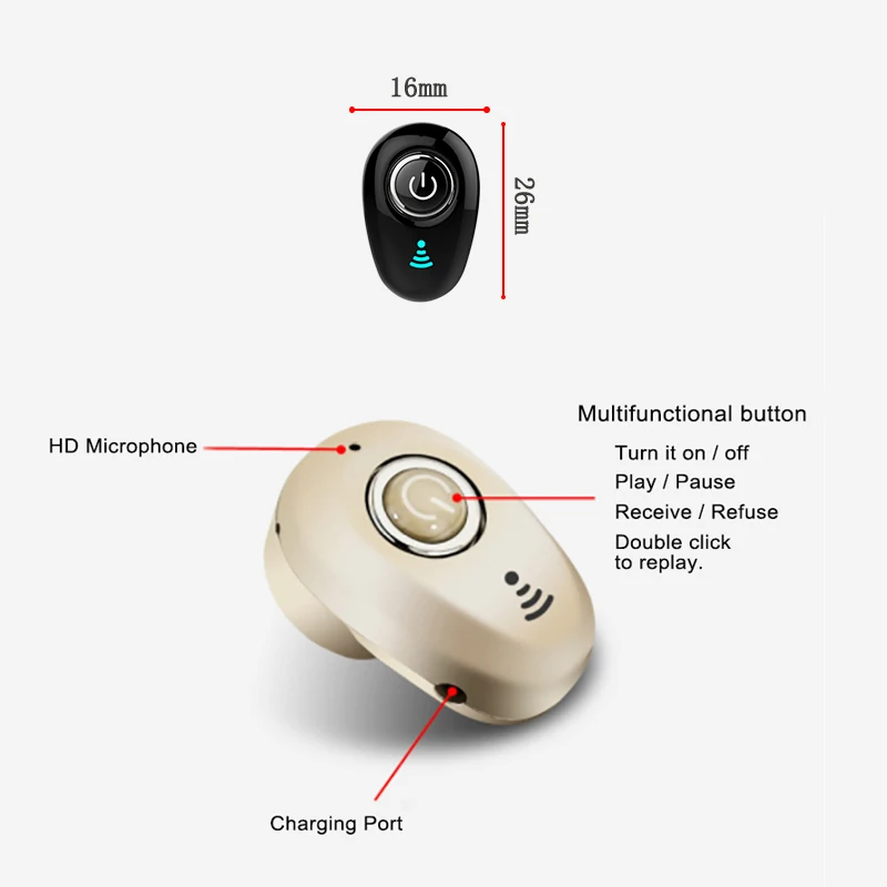 Mini auricolare Wireless invisibile Ture cuffie Bluetooth con cancellazione del rumore cuffie Stereo vivavoce auricolari TWS con microfono