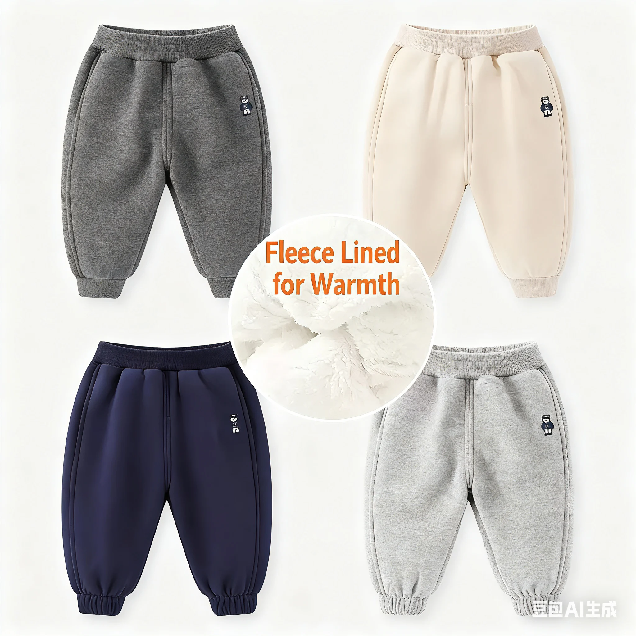 Warm Fleece Lined Pants for Baby Boys GirslThickened Thermal Winter Trousers, Cozy Casual Sports Joggers for Toddlers Kids 9M-5T
