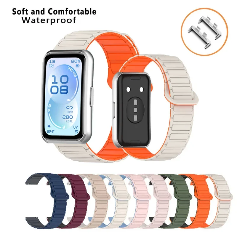 pulseira-magnetica-de-silicone-a-prova-d'Agua-para-huawei-band-11-11-pro-conector