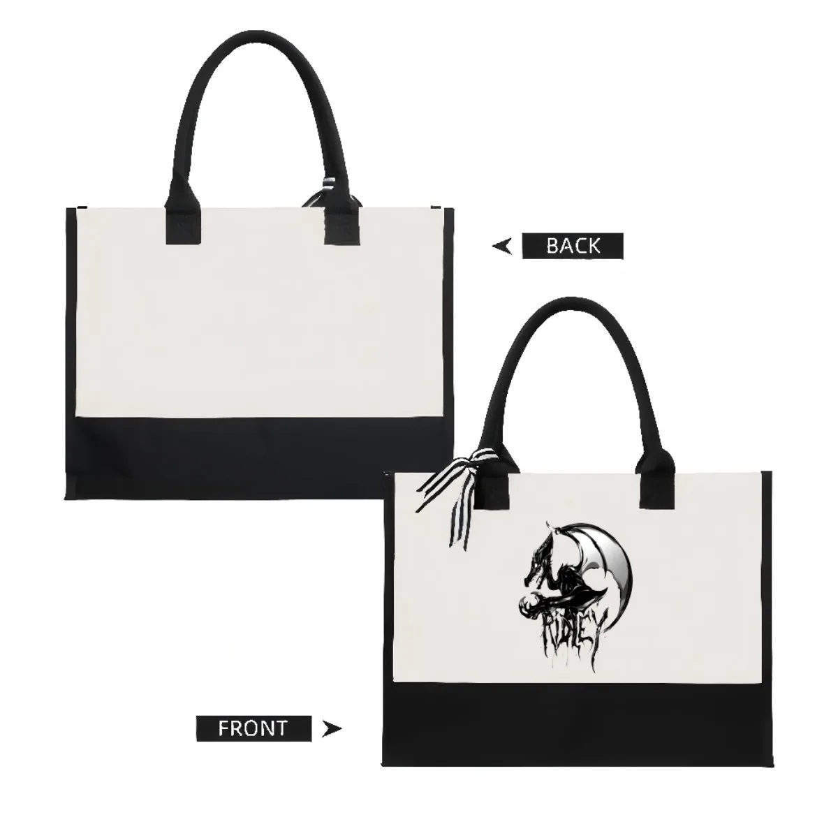 RIY 2026 جديد وصول الموضة العملي واسعة حقيبة حمل قابلة لإعادة الاستخدام نمط طباعة 2 لهجة الثقيلة حقيبة كتف كبيرة للجميع #2