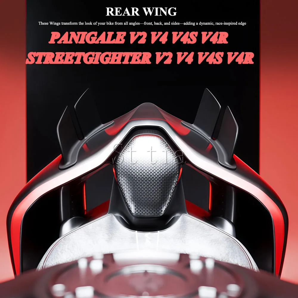 For Ducati Panigale V2 V4 V4S V4R Streetfighter V2 V4 V4S V4R Motorcycle Rear Wing Rear Fixed Wing Rear Spoiler Rear Tail Wing