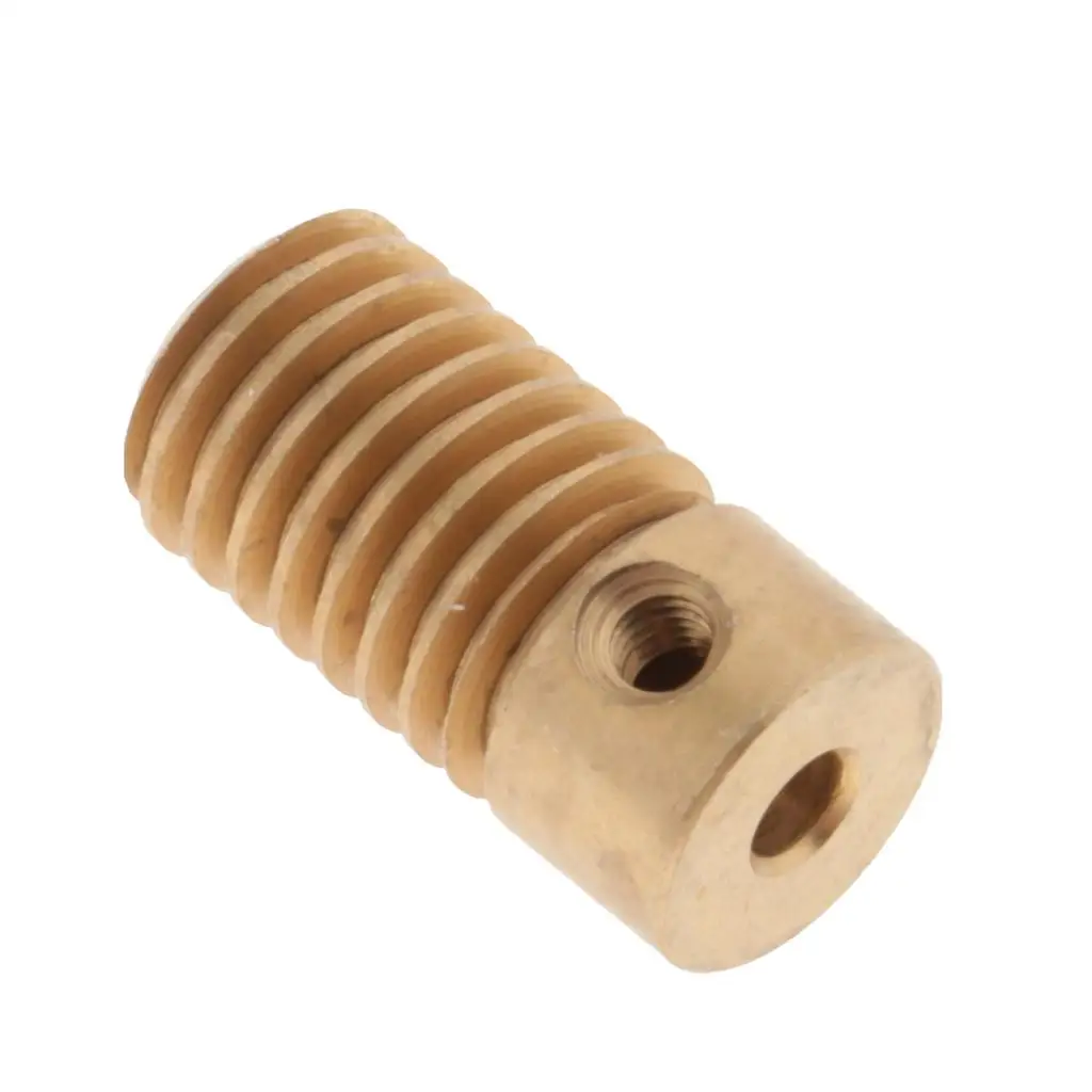 Golden Brass Worm Gear Shaft with 0.5 Modulus for Drive Gear Box Worm Wheel Compact Power Transmission