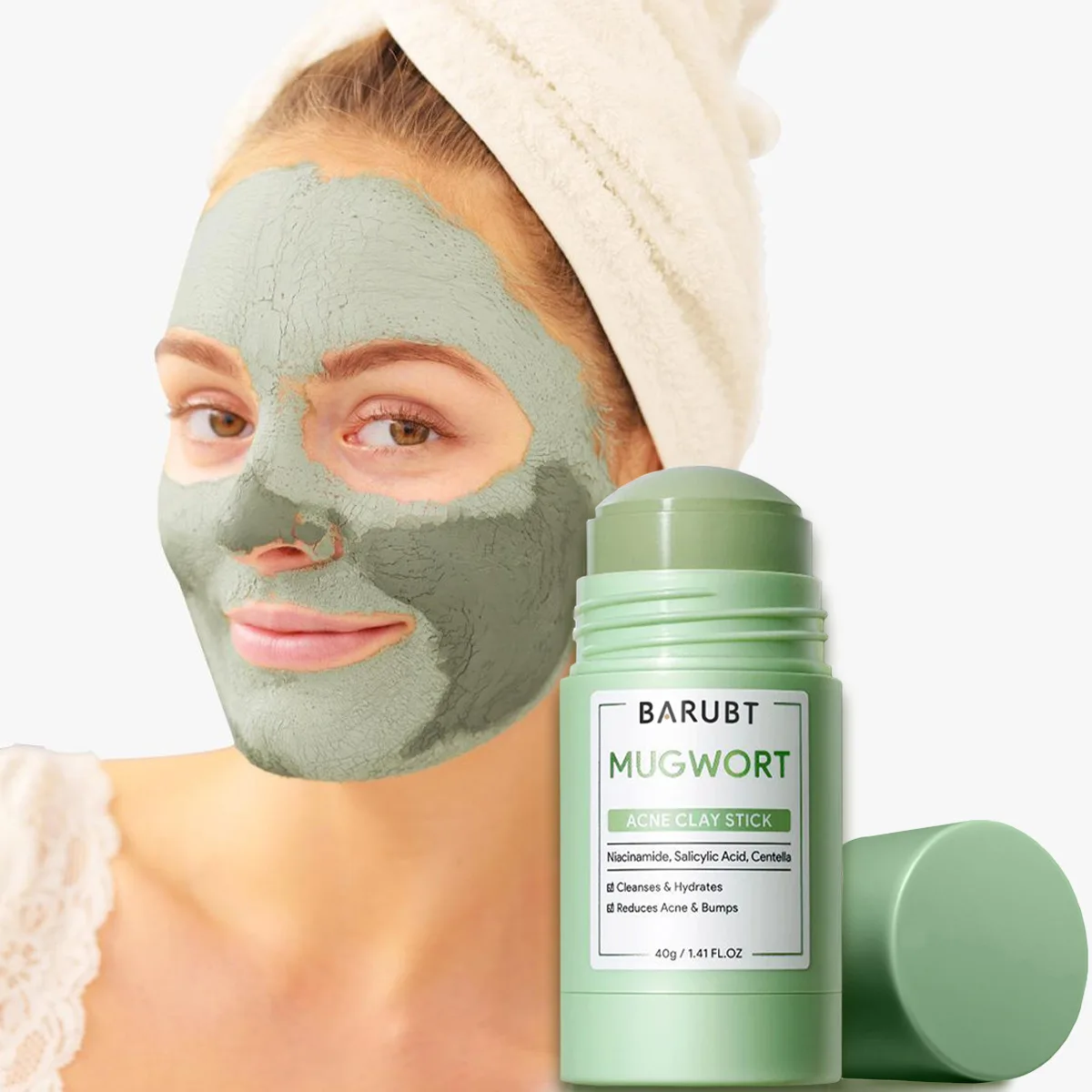 Pore Shrinking Moisturising Mud Masque Deep Cleaning Oil-Control Blackheads Removal Mugwort Clay Mask Stick For Acnes Prone Skin