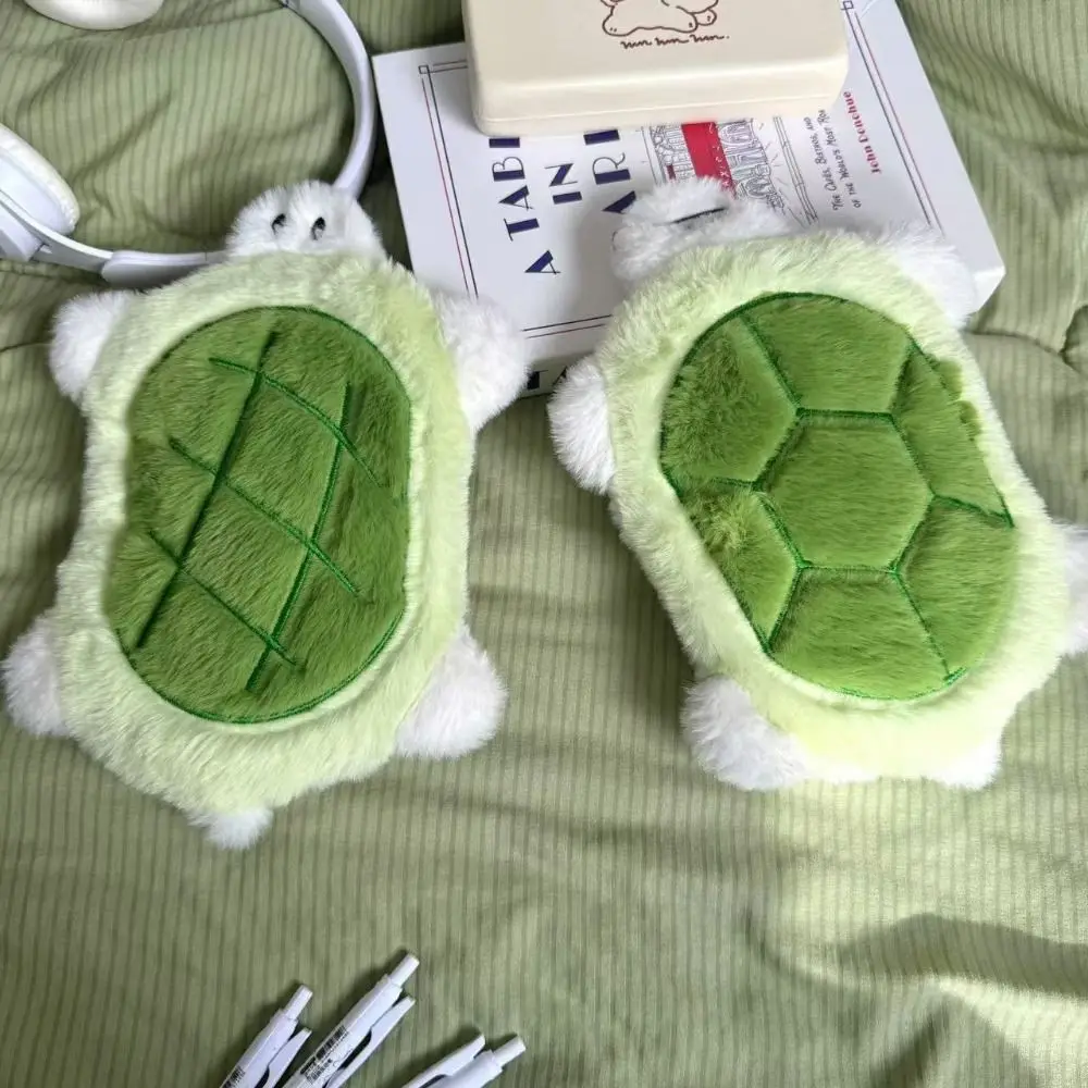 Large Capacity Little Turtle Pencil Case Portable Plush Cute Turtle Pencil Pouch Multifunctional Zipper Stationery Organizer