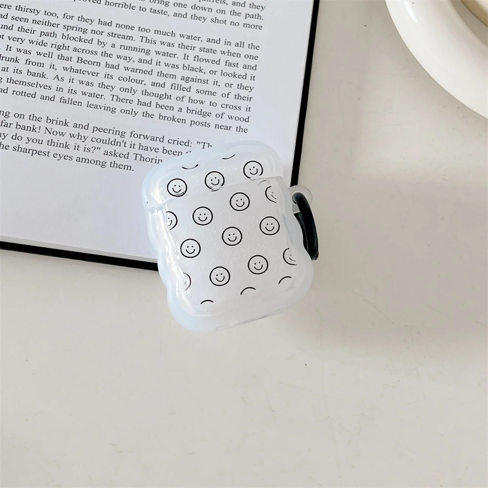 Cute Cartoon Wave Lovers Cover For Apple Airpods Pro 2nd Fashion Smile Heart Earphone Protector Cases for Airpods 1 2 3 Keyring