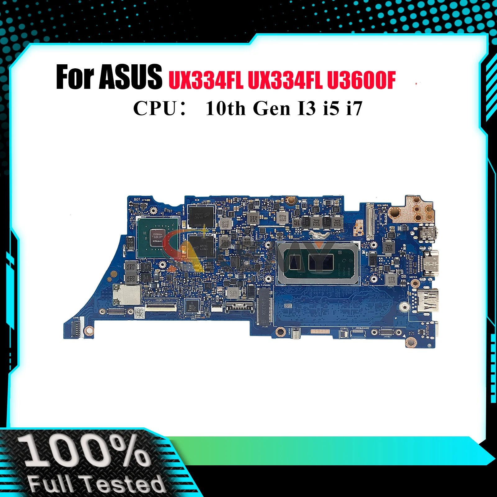 

Материнская плата UX334FL для ноутбука ASUS ZenBook UX334F UX334FL U4600F U3600F UX463FL с 10-го поколения I3 i5 i7 100% тест в порядке