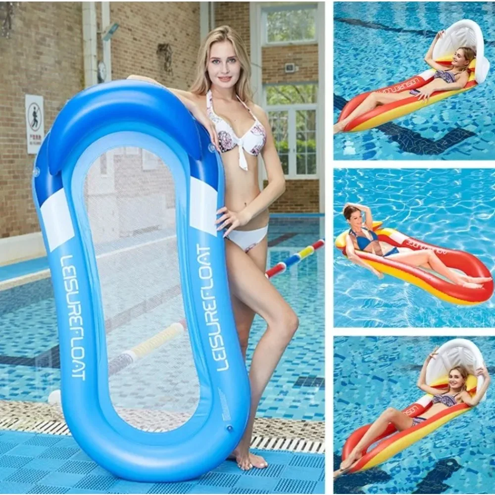 

Outdoor Foldable Water Hammock Inflatable Floating Row PVC Summer Air Mattresses Swimming Pool Lounge Chair Water Sleeping Bed