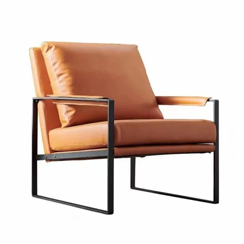 Modern armchair leather upholstered tufted revolving sofa living room leisure bedroom