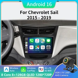 Android Carplay Car For Chevrolet Sail Aveo 2015 -2019 Auto Radio Stereo Multimidia Player GPS Navigation 4G Carplay NO 2DIN DVD