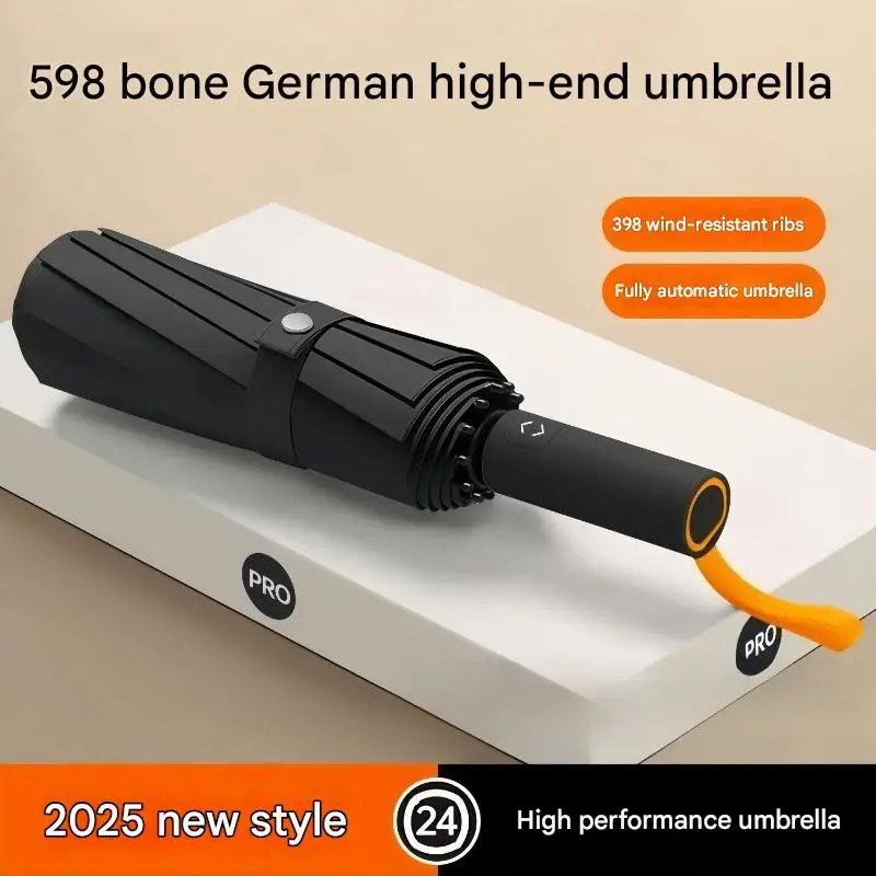 

2026 598k Bone Fully Automatic Umbrella Sunny And Rainy Double Folding Reinforced Dual-purpose Sunscreen Uv Windprooft Umbrella