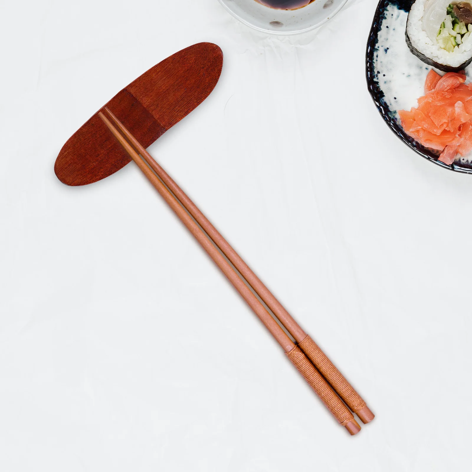 

8Pcs Nanmu Chopstick Holder Wood Natural Finish Sturdy Reusable Rest for Spoon Fork Japanese Style Dining Table Decor Kitchen