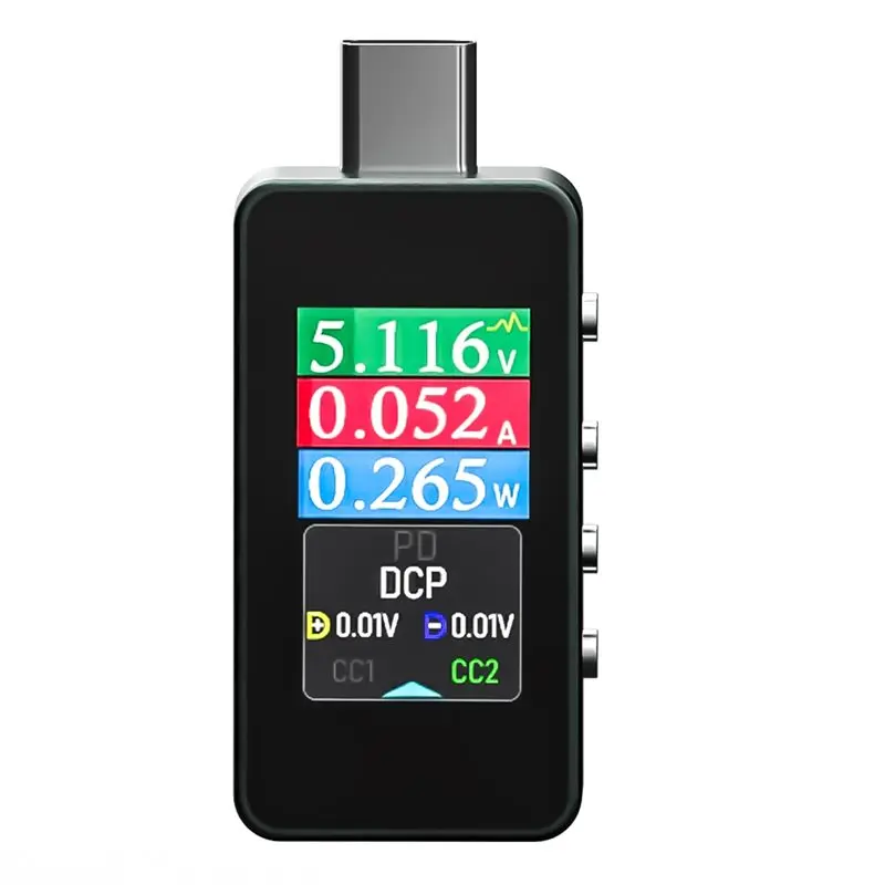 Hot-RK-C1 Power Meter Color Screen Fast Charging Tester Voltage Ammeter 8A Gravity-Rotation Tester