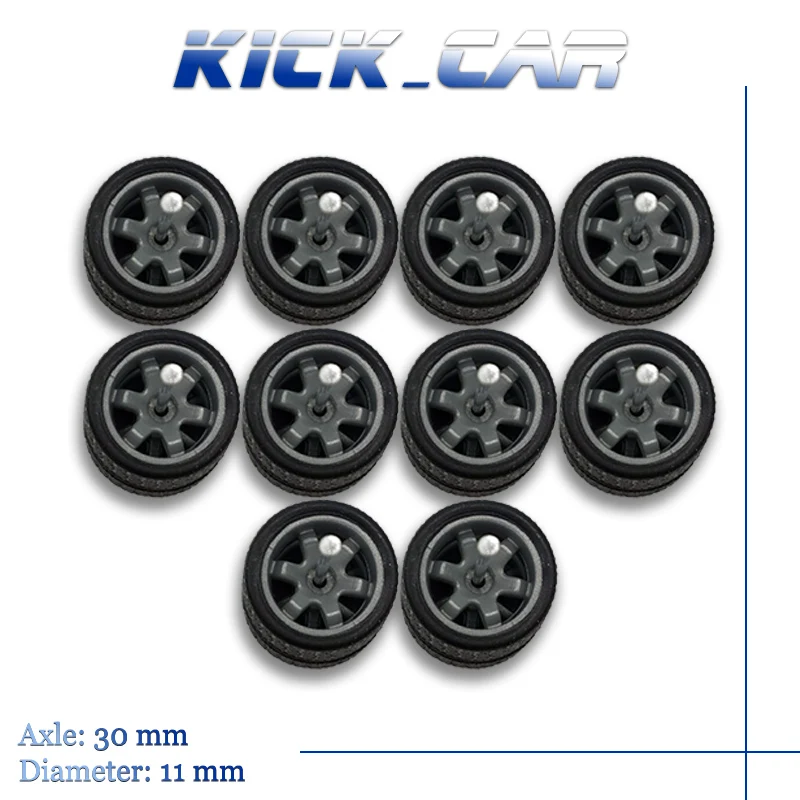 B Series 1/64 Model Car Wheels With Rubber Tires 5 Sets for 5 Cars ABS Basic Modified Parts Toy For Hotwheels Tomica Mini GT