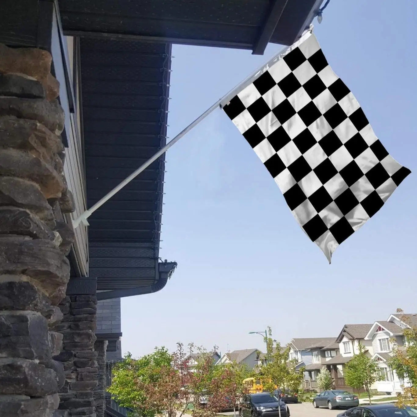 Johnin 90x150cm Black White Square Checkered Flag