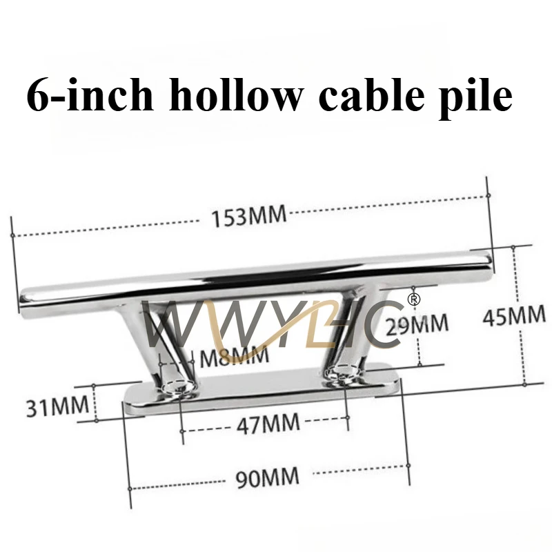 

Suitable for 316 Stainless Steel Hollow Cable Pile, Yacht Cable Pile Marina Tether Column, Marine Hardware Yacht Accessories