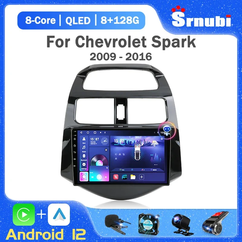 

Srnubi 2Din Android 12 Car Radio For Chevrolet Spark Beat Matiz Creative 2009-2016 Multimedia Video Player 4G Carplay Head unit