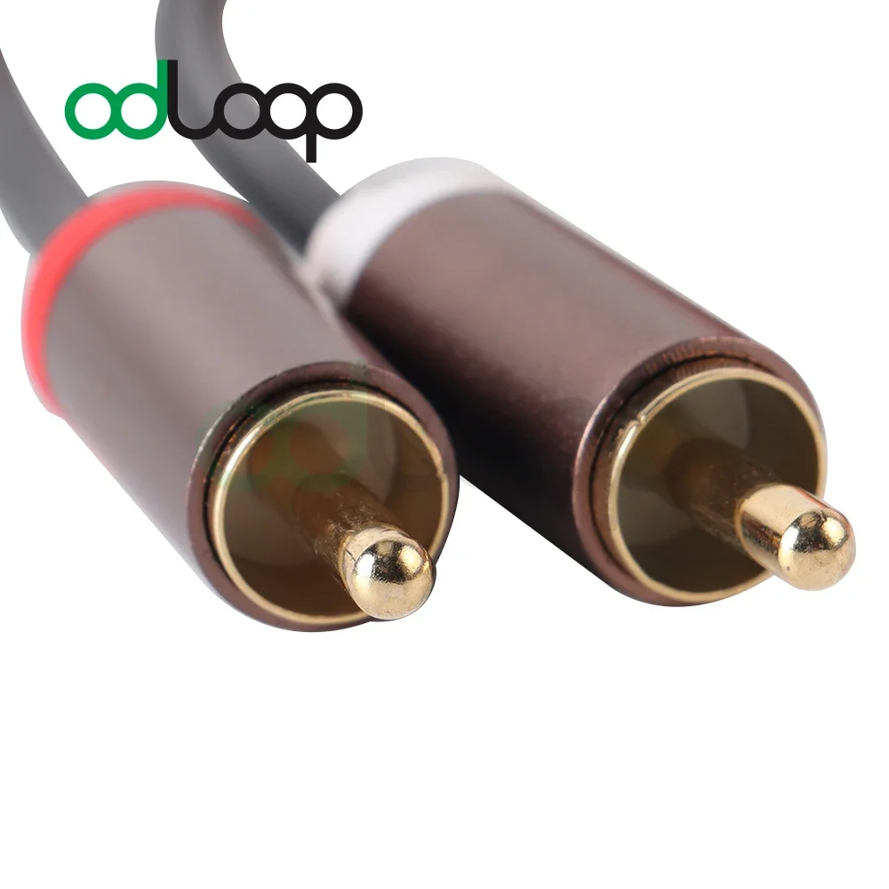 ODLOOP-RCA 케이블 HiFi 스테레오 2RCA 3.5mm 오디오 케이블 AUX RCA 잭 3.5 Y 분배기, 앰프 오디오 홈 시어터 케이블