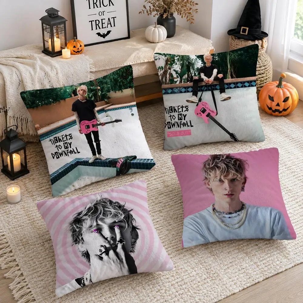 Singer M-Machine Gun Kelly Cushion Cover Plush Decorative Pillow Case With Hidden Zipper Cutecore Room Decor For Home