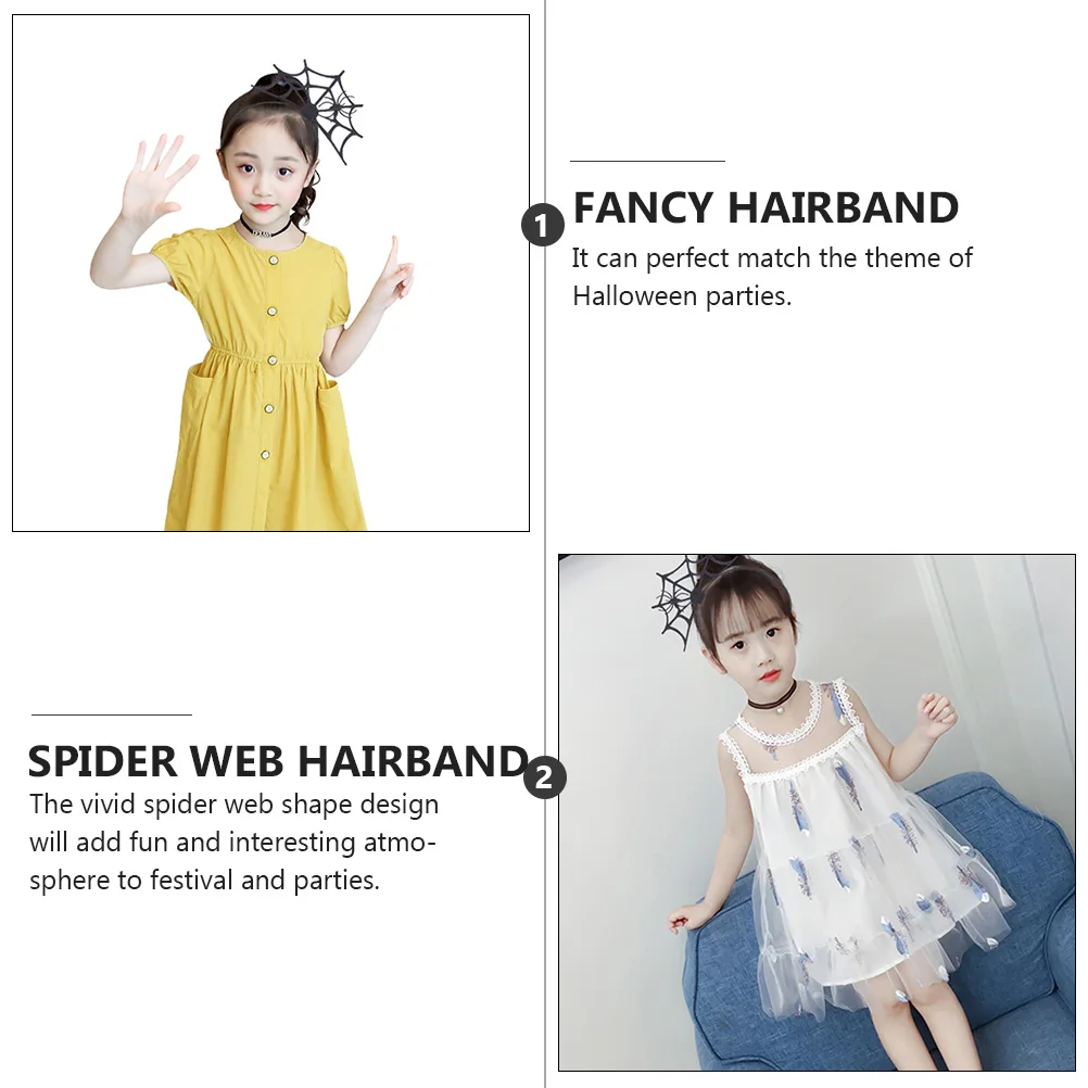 

3pcs Halloween Spider Web Hair Headband Fancy Costume Party Accessory Festival Masquerade Cosplay Hairband For Club Bar Daily