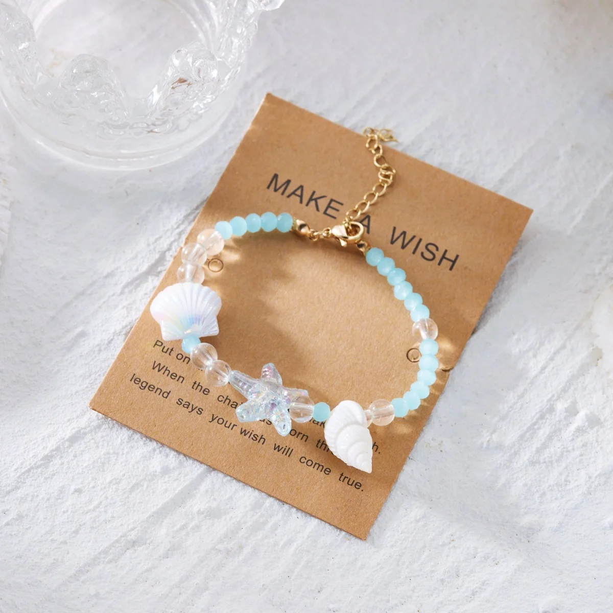 Armbänder aus Kunstharz mit Seesternen, Muscheln und Reisperlen für Damen und Herren, trendige Seestern-Ozean-Strand-Armreifen, Sommerurlaub-Party-Schmuck – Detail 28