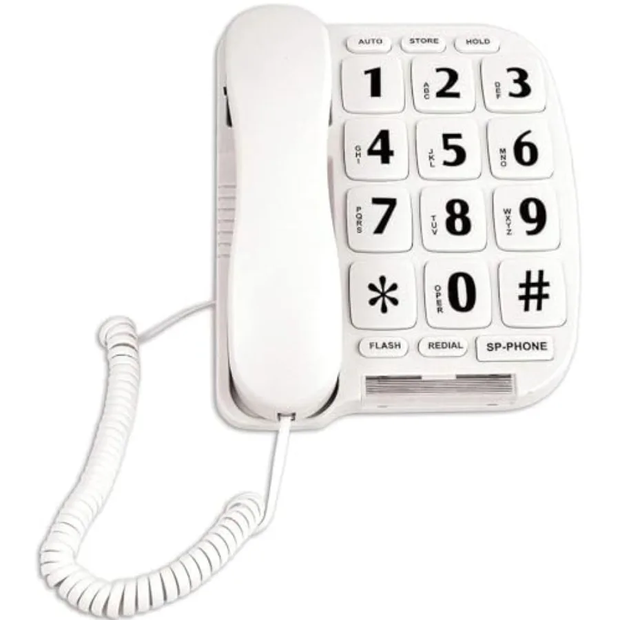 JF11W Big Button Phone for Seniors Home Phone Corded Landline Phone for Elderly Amplified Telephone for Hearing Impaired Aid Te