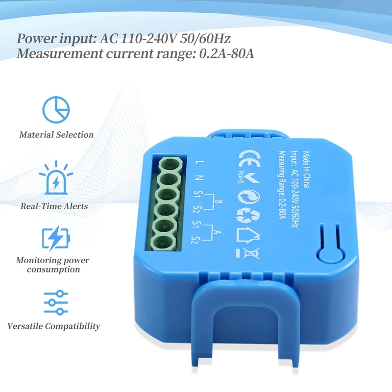 2Pcs Tuya Smart Energy Meter Power Production Consumption Bidirectional Power Monitor Support APP Control