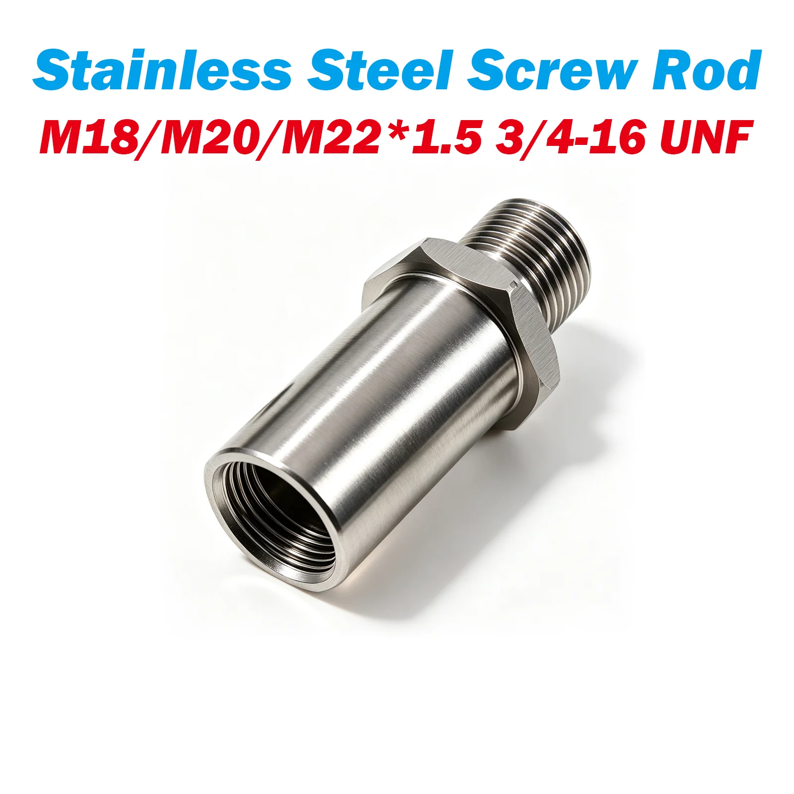 Stainless Steel Screw Rod Oil Cooler Filter Sandwich Plate Adapter Sensor Fastening Screws M22*1.5 M20*1.5 M18*1.5 3/4-16 UNF
