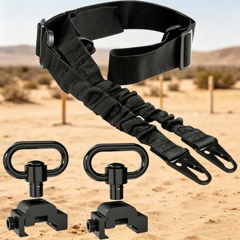 2Pcs Set, Lightweight Two‑Point Strap with QD Base Sling Buckle, Universal Assembly Accessories for Hobby Toy Models