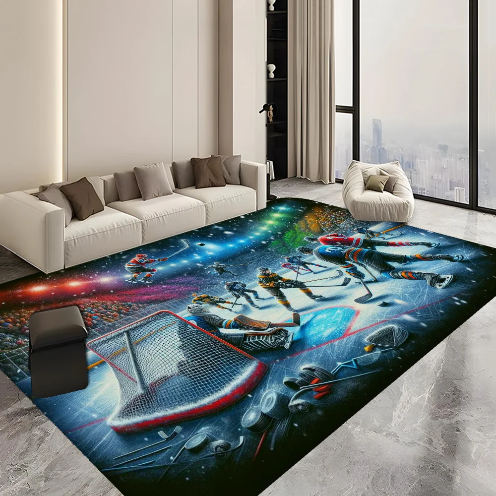 Sports Ice hockey Floor Mat Bathroom Mat Kids Room Bedroom Decoration Balcony Anti-Slip Doormat Living Room Welcome Rug