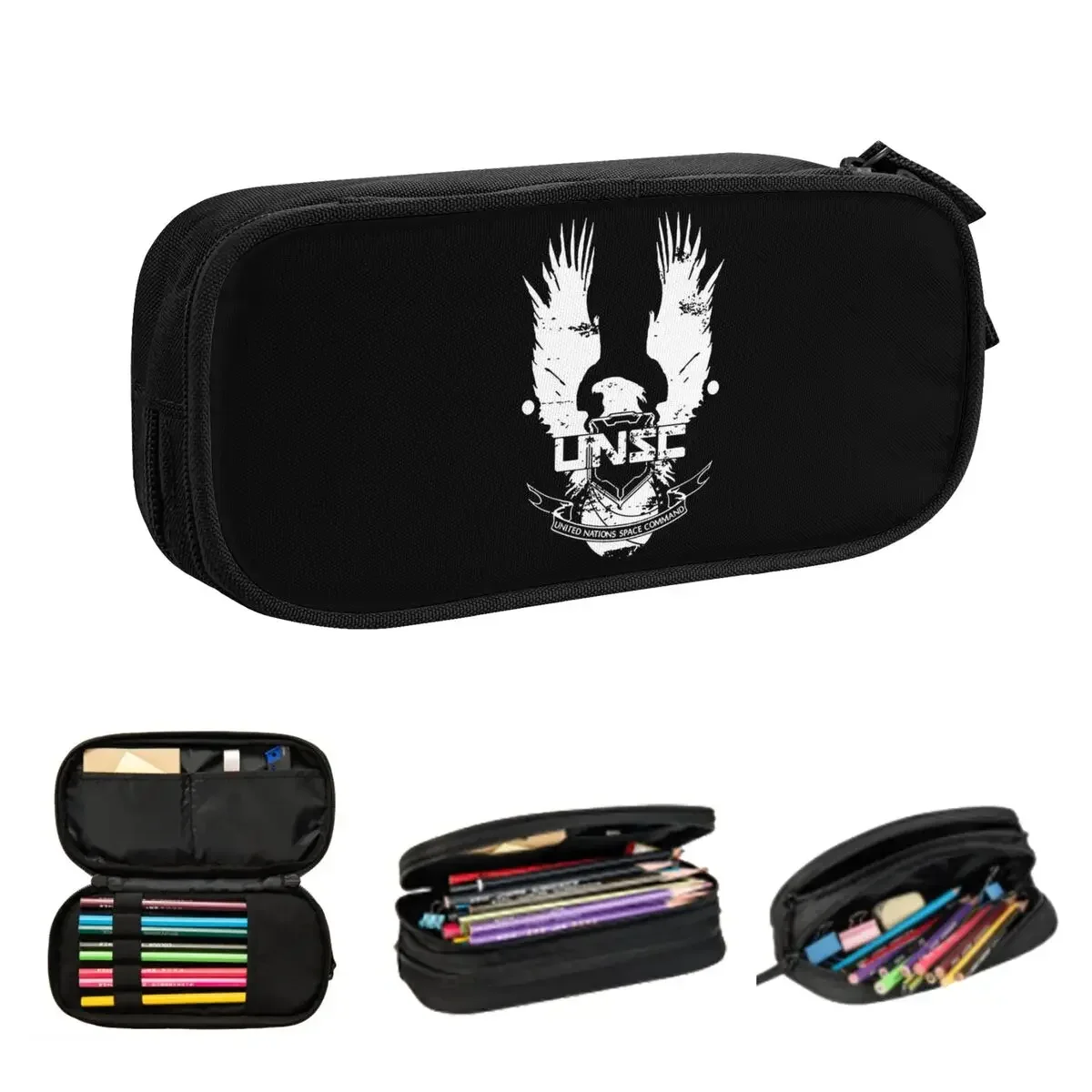 

Halo UNSC Worn Logo High Quality Pencil Cases Big Capacity Pen Bags Pen Box Pencil Pouch For Boys Girls Students Stationery