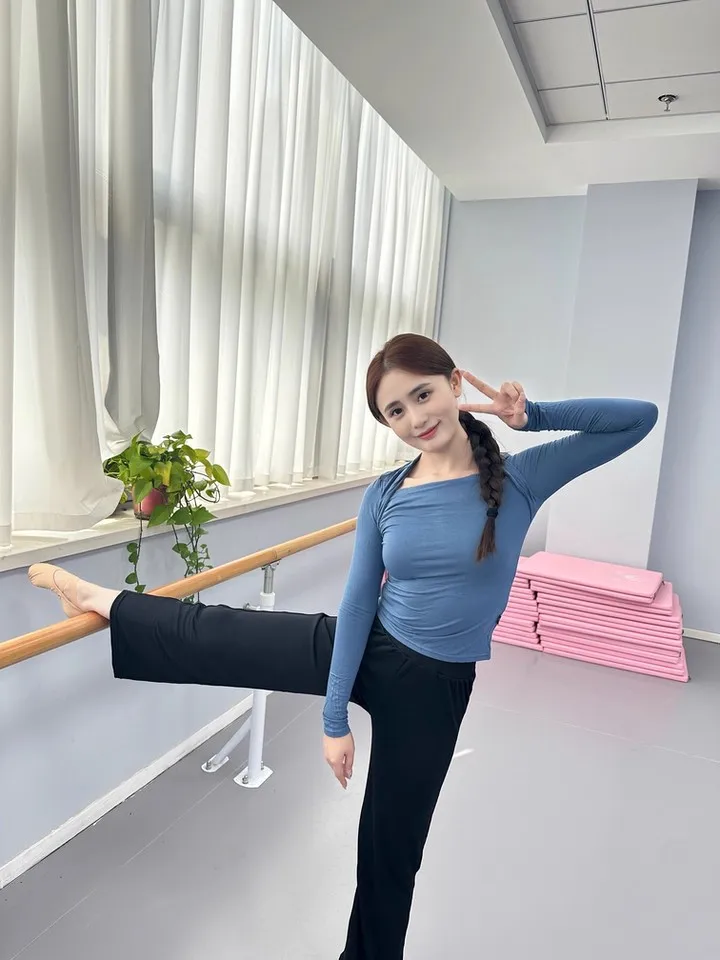 خفيفة الوزن مرونة الخصر مشروط اليوغا السراويل النساء السراويل مشروط الرقص المستقيم مع مبطن الرقص الكلاسيكي ممارسة بانت طويل #5