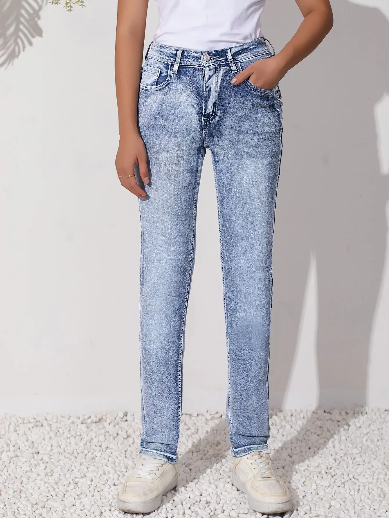 여성용 Y2K 청바지 블루 스트레치 자수 데님 팬츠 패션 트렌드 2025 편안한 핏 빈티지 스타일 캐주얼 웨어