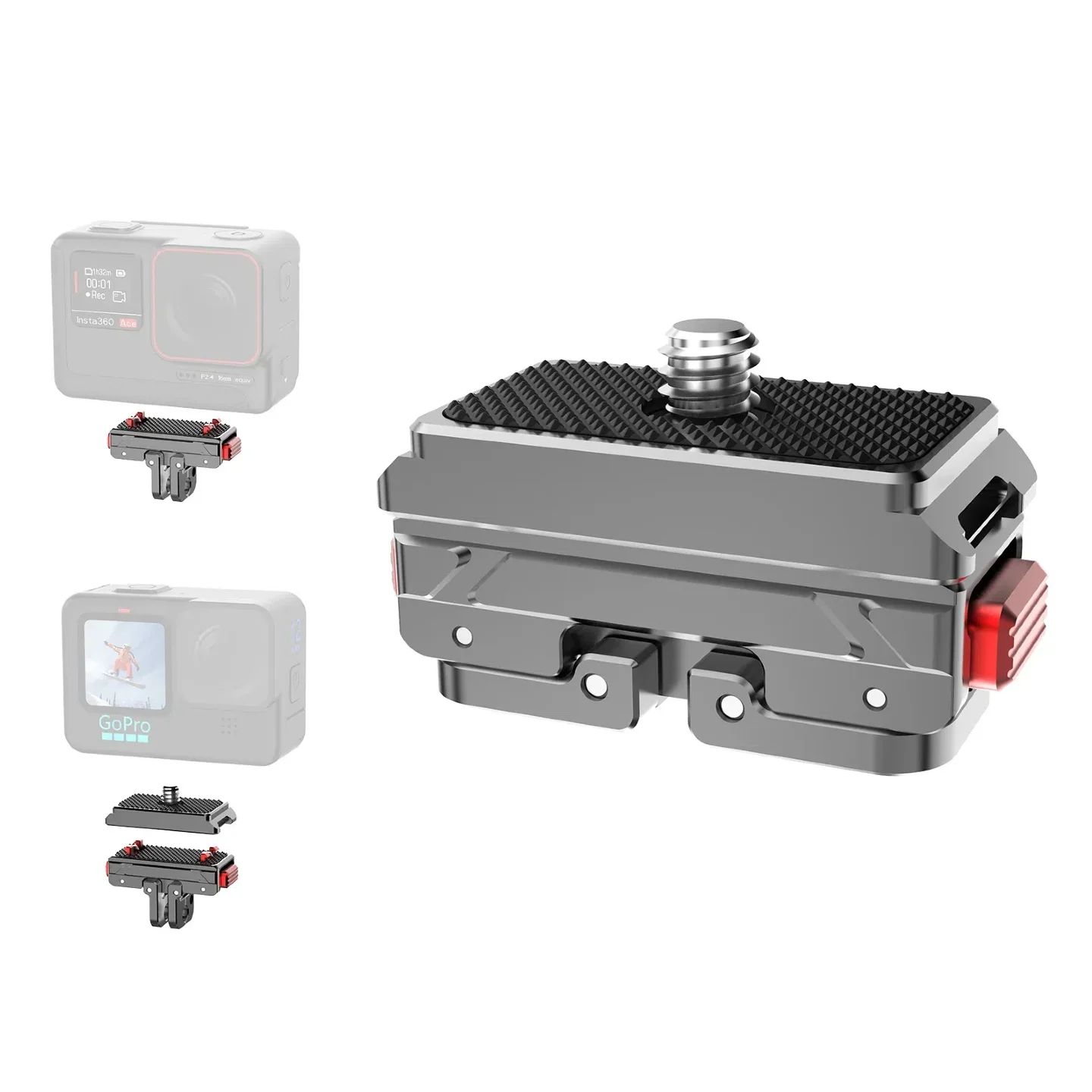 Magnetic Quick Release Adapter for Insta360 Ace/Ace Pro ONE X2 Gopro 12 11 10 Action Camera Tripod QR Adapter Mount Plate