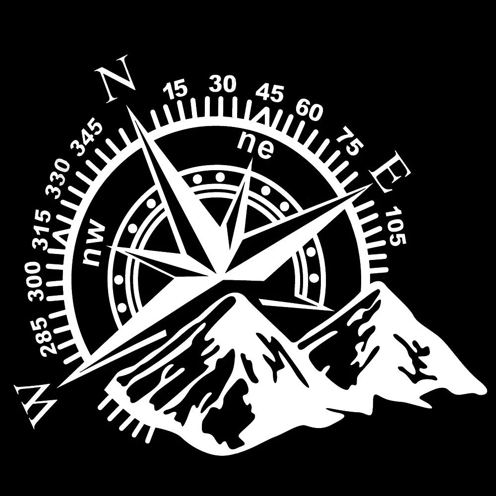 Funny Vinyl Car-Styling Decals 60*50cm For Auto Window Motorcycle Decor Art Design Off-road Mountain Compass Car Sticker image 3