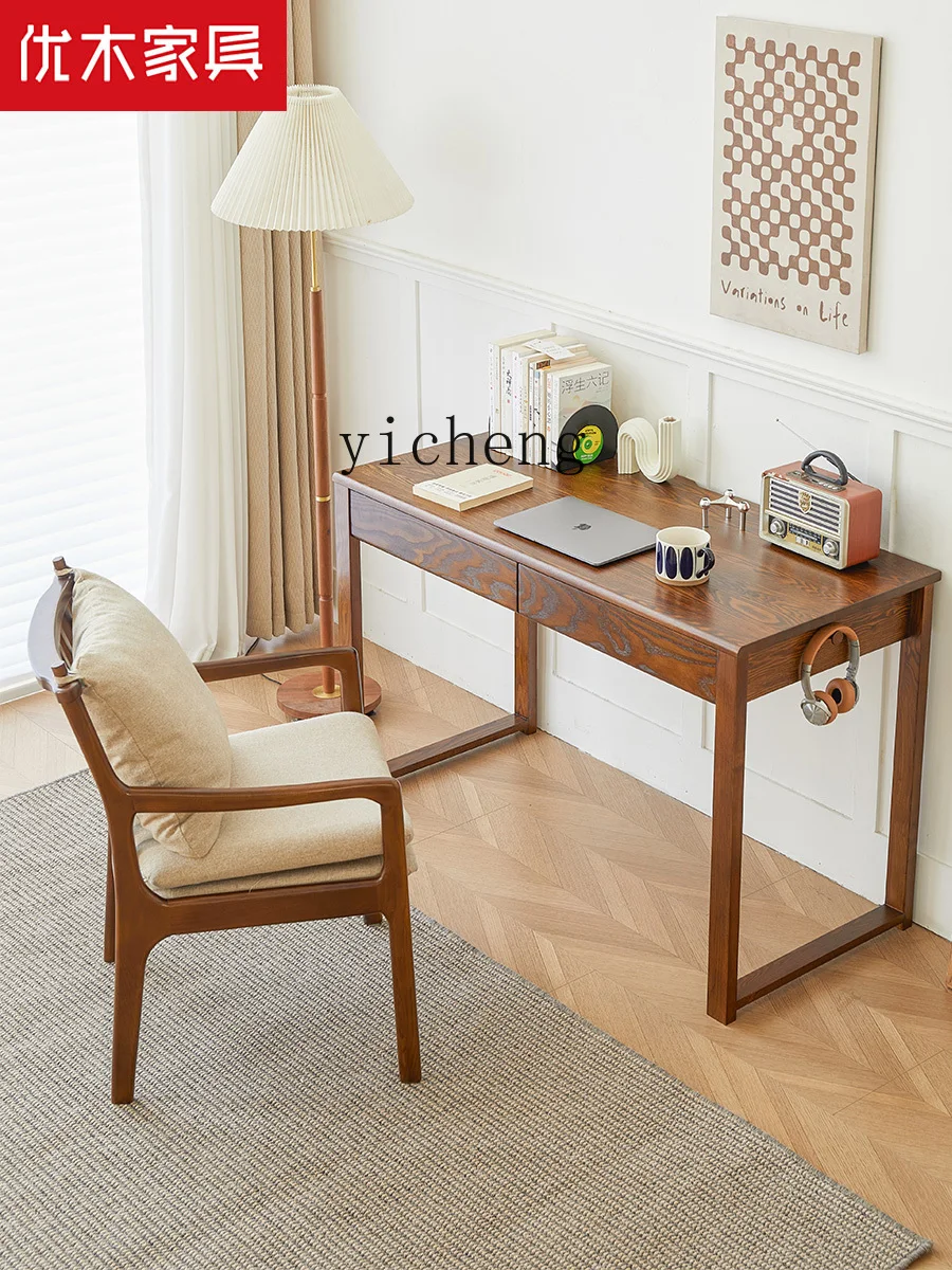 b8Furniture Ash Desk Solid Wood Desk Combination Log Furniture