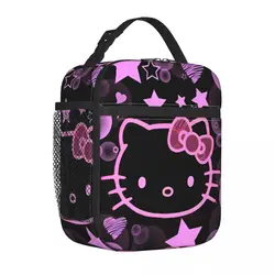 Hello Kitty Punk Style Insulated Lunch Bags contenitore per il pranzo ad alta capacità borsa termica Tote Lunch Box College Outdoor Girl Boy