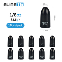 Elite TG 10PCS Tungsten Worm Weights 1.8g-28g Bullet Bass Texas/Carolina Rig Trout Panfish Perch Lure Fishing Accessories