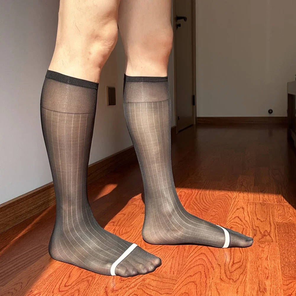 

See-Through Socks Mens Tube Socks For Business Meetings Brand New Condition Breathable Material For EUR Size 36-46