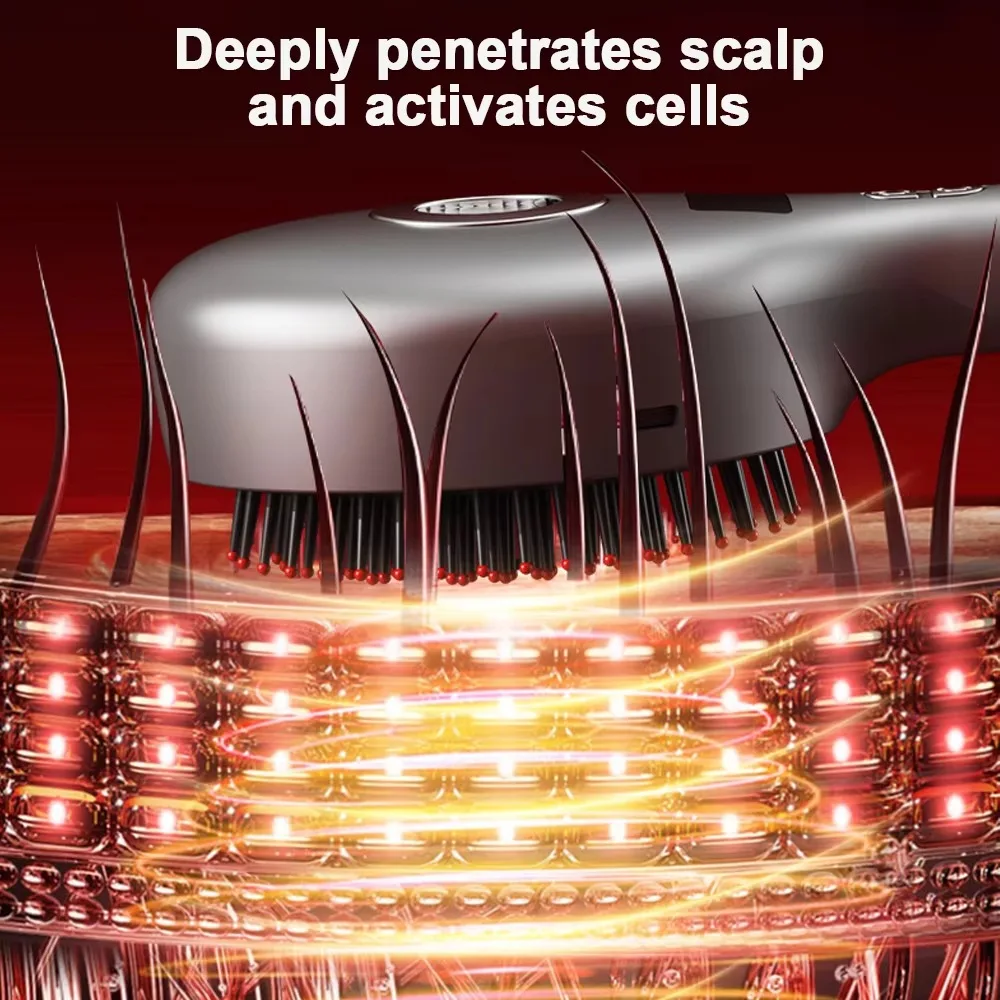 High Frequency Vibration 2-in-1 Styling Brush 650nm Red Light Hair Follicle Massage Electric Massage Spray Comb Adds Shine