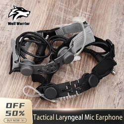 Tactical Head-mounted throat microphone Military earphones collocation Kenwood U94 PTT Suitable For Moto Midland Walkie Talkie