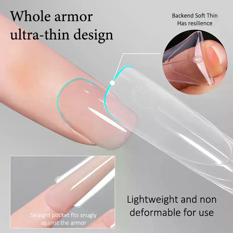 Sandwich dubbele nagelvormen 240 stuks 14 maat snelle extensies-dubbele vormen T-vormige ellips manicure vormen bovenste mal onderste mal 3D