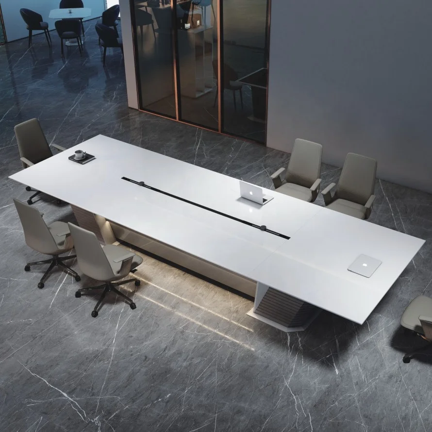 Office Furniture Glass Conference Table Meeting Room Luxury MDF And Chairs 10 Top Customized Meeting Room Conference Table
