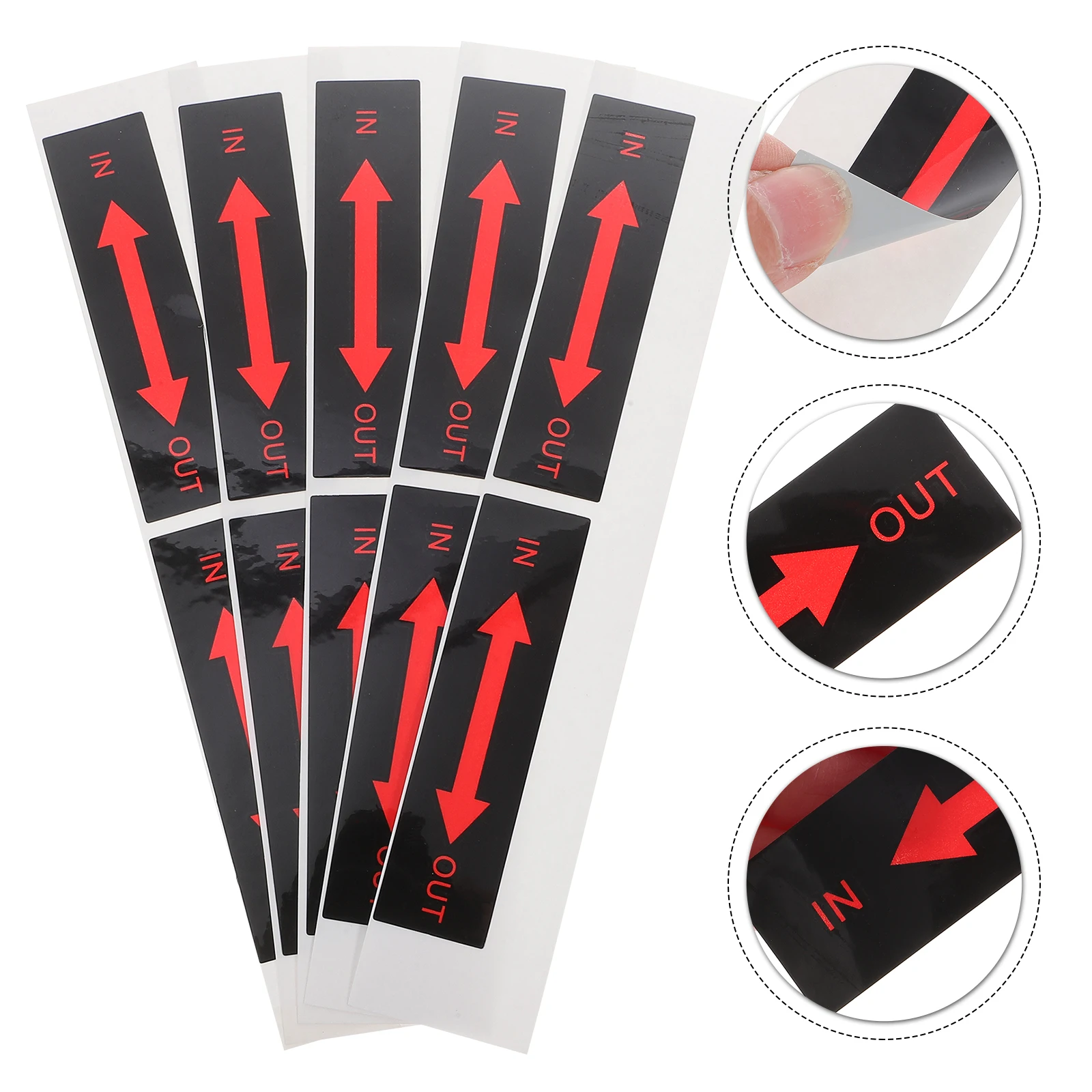 10 Pcs Arrow Indicator Sticker Industrial Warning Signs Safety The Paper Stickers Office