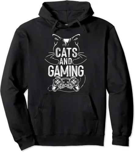 

Polarshe Cats And Gaming Funny For Gamer Cat Lover Gift Unisex Hooded Sweatshirt