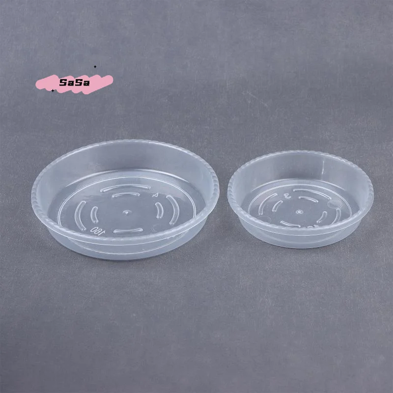 10Pcs round Flower Pot Trays Clear Plastic Plant Saucers Desktop Trash Storage Bases for Home Garden
