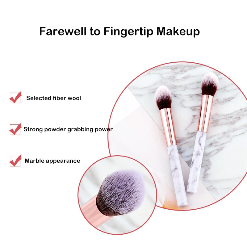 1pc profession elle Make-up Pinsel Marmorierung Griff Foundation Pinsel Unicornio Single Make-up Tool Pincel Maquiagem Schönheit