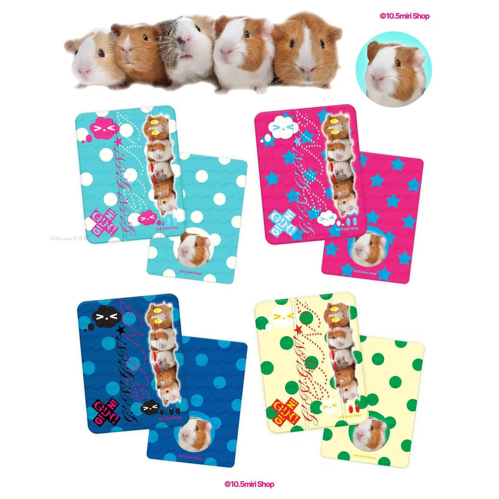 Cute Guinea Pig Polka Dot Star Y2K Tablet Case For iPad Pro 11 12.9 13 A16 M2 M4 M3 M5 5/6/7/8/9/10/11th Mini Air 3 4 5 7 Cover