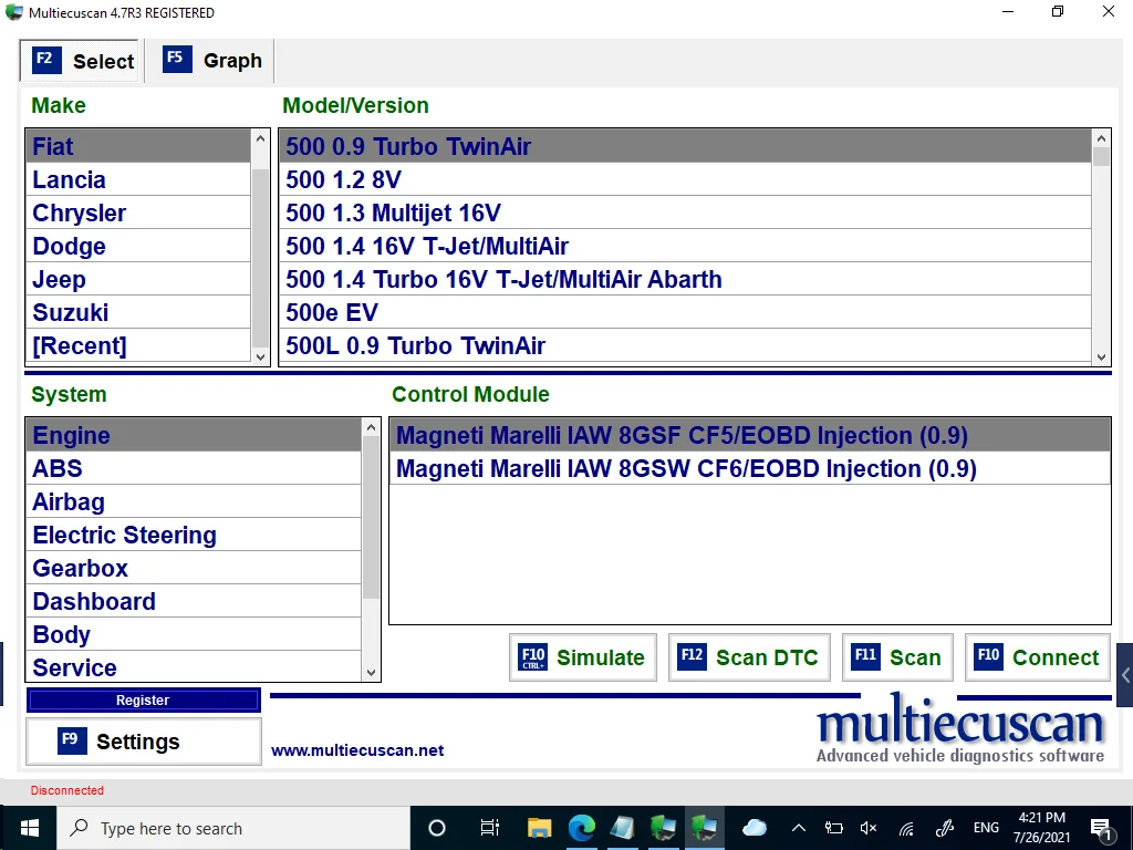 Escáner MultiEcu V4.8 R3 para Fiat, escáner MultiEcu para Fiat, puede trabajar con ELM327, instalar vídeo, sin límite